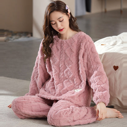 Knitted Fluffy Plush Pyjamas Set