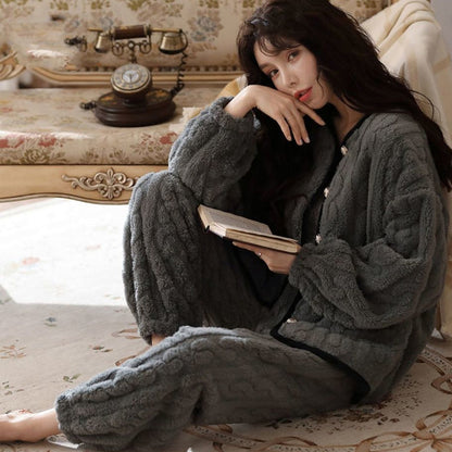 Cozy Velvet Knitted Pyjamas Set