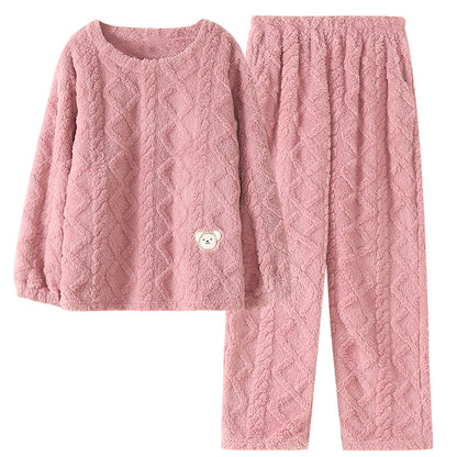 Knitted Fluffy Plush Pyjamas Set